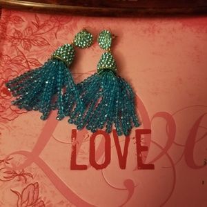 Beaded tassel drop earrings